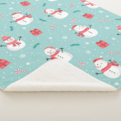 Niedliche Kantenmuster und Schneemannsmuster Sherpadecke (3/4)