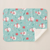 Niedliche Kantenmuster und Schneemannsmuster Sherpadecke (Vorderseite (Horizontal))