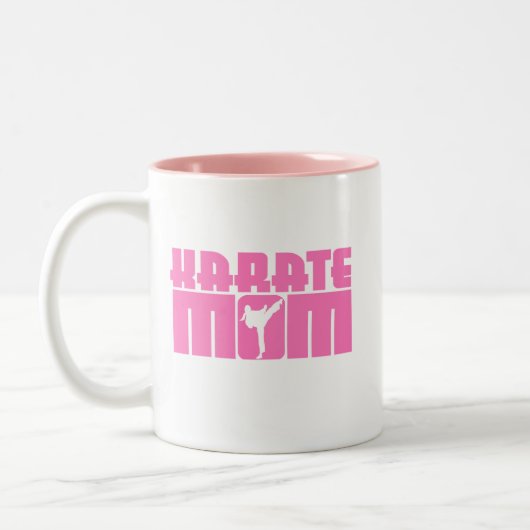 Niedliche Karate-Mama Zweifarbige Tasse (Links)