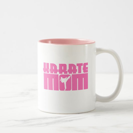 Niedliche Karate-Mama Zweifarbige Tasse (Rechts)