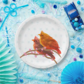 Niedliche Kardinal- und Schneeflocken Pappteller (Party)