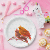 Niedliche Kardinal- und Schneeflocken Pappteller (Party)