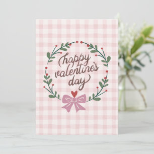 niedliche kariert-rosa Valentinkarte Feiertagskarte