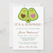 Niedliche Karierte Avocado Gender Neutral Baby Dus Einladung (Vorderseite)