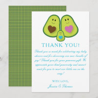Niedliche Karierte Avocado Kinderdusche Danke Kart