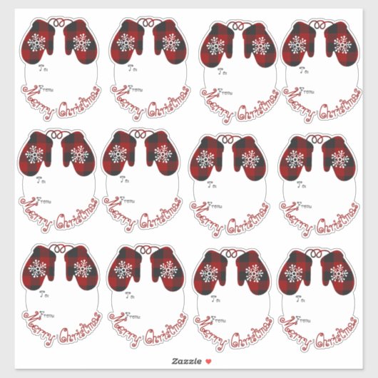 Niedliche karierte Fingerhandzettel Aufkleber (Blatt)