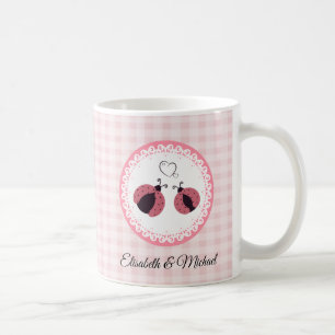 Niedliche karierte Ladybugs in der Liebe personali Kaffeetasse