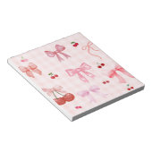 Niedliche, karierte und rosa Coquette Früchte und Notizblock (angewinkelt)