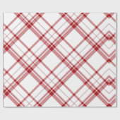 Niedliche Karierte Weihnachten in Rot und Weiß Geschenkpapier (Flach)