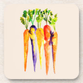 Niedliche Karotten Aquarellkunst Getränkeuntersetzer (Vorderseite)