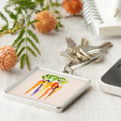 Niedliche Karotten Aquarellkunst Schlüsselanhänger (Seite)