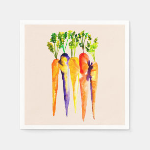 Niedliche Karotten Aquarellkunst Serviette