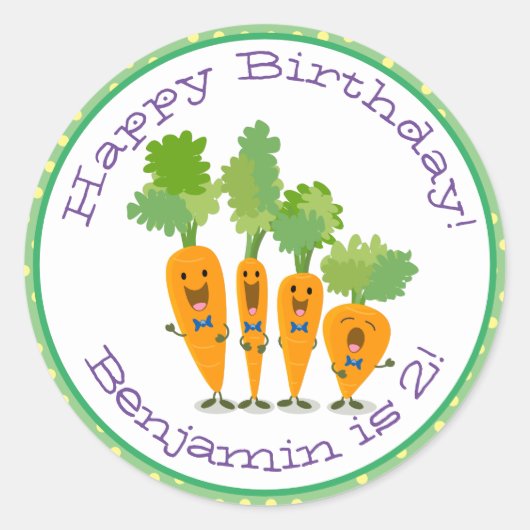 Niedliche Karotten Cartoon Illustration Runder Aufkleber (Vorderseite)