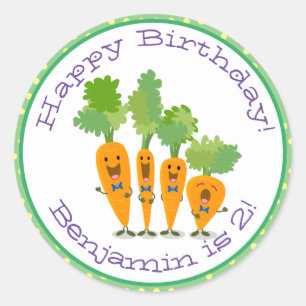 Niedliche Karotten Cartoon Illustration Runder Aufkleber