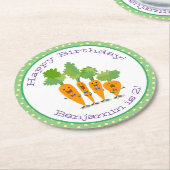 Niedliche Karotten Cartoon Illustration Runder Pappuntersetzer (Angewinkelt)