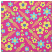 Niedliche Karotten und Blume Frühjahr Ostern Stoff (Muster)