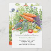 Niedliche Karottendusche und Tomato Baby-Dusche Einladung (Vorne/Hinten)