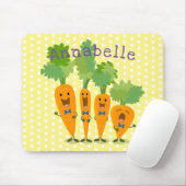 Niedliche Karottenquartett-Cartoon-Abbildung Mousepad (Mit Mouse)
