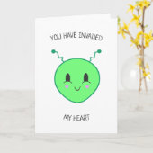 Niedliche Karte alien-Invasion Kawaii Valentines (Gelbe Blume)