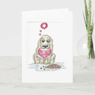 Niedliche Karte Cartoon-Cockerspanielvalentines