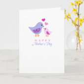 Niedliche Karte der Mutter- und Kindervogelmutter (Gelbe Blume)