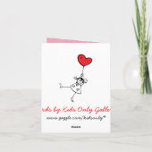 Niedliche Karte des Valentines Tagesfür Kinder (Rückseite)