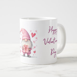 niedliche Karte mit einem rosa Cartoon in Liebe Jumbo-Tasse