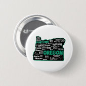 Niedliche Karte von Oregon, Portland, Salem, Eugen Button (Vorne & Hinten)