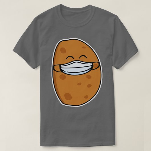 Niedliche Kartoffel mit Gesichtsmaske T-Shirt (Design vorne)