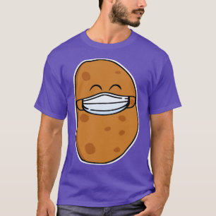 Niedliche Kartoffel mit Gesichtsmaske T-Shirt