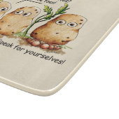 Niedliche Kartoffeln hat Zahn Kartoffelbraun Schneidebrett (Ecke)