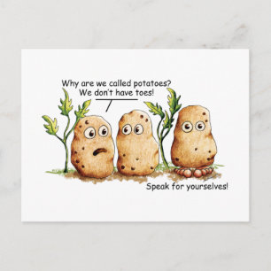 Niedliche Kartoffeln Zack Funny Potato Pun Postkarte