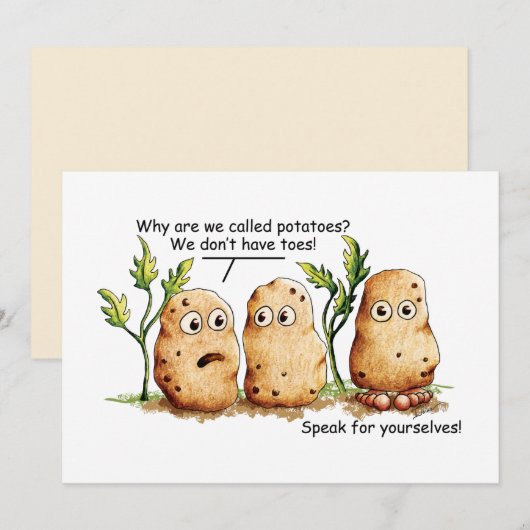 Niedliche Kartoffeln Zehen Funny Potato Pun Flat C (Vorne/Hinten)