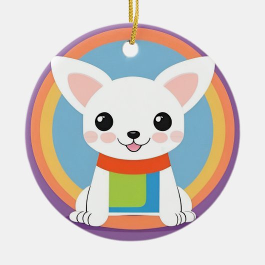 Niedliche Kartoon Dog Illustration Keramik Ornament (Vorne)