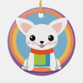 Niedliche Kartoon Dog Illustration Keramik Ornament (Hinten)