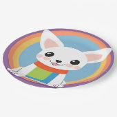 Niedliche Kartoon Dog Illustration Pappteller (Schrägansicht)