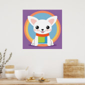 Niedliche Kartoon Dog Illustration Poster (Küche)