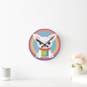 Niedliche Kartoon Dog Illustration Runde Wanduhr (Zuhause)