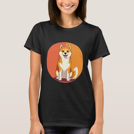 Niedliche Kartoon Dog Illustration T-Shirt (Vorderseite)