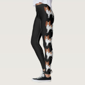 Niedliche Kartoonhunde, rot und weiß Papillon Leggings (Links)