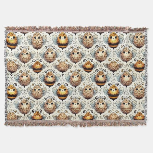 Niedliche, kartoonische Biene Decke (Vorderseite)