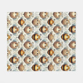 Niedliche, kartoonische Biene Fleecedecke (Vorderseite (Horizontal))