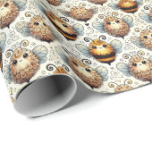 Niedliche, kartoonische Biene Geschenkpapier (Rolleneckpunkt)