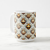 Niedliche, kartoonische Biene Kaffeetasse (Vorderseite Links)
