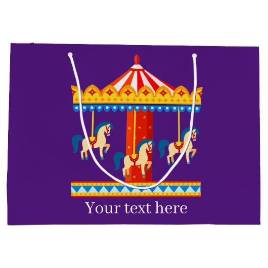 niedliche Karussell-Liebhaber Party-Kinder Große Geschenktüte (Rückseite)