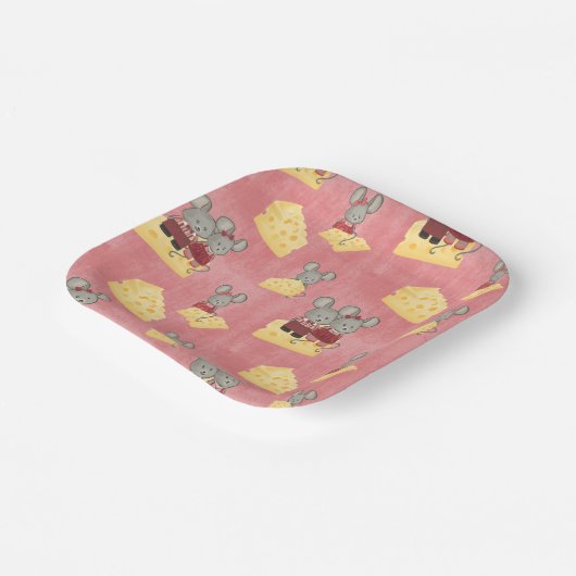 Niedliche Käse-Maus-Muster Pappteller (Gewinkelt)