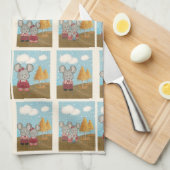 Niedliche Käsemaus Comic Strip Geschirrtuch (Viertel Falte)