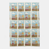 Niedliche Käsemaus Comic Strip Geschirrtuch (Vertikal)