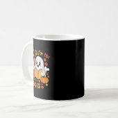 Niedliche Kat- und Ghost-Reading Halloween-Büchers Kaffeetasse (Vorderseite Links)