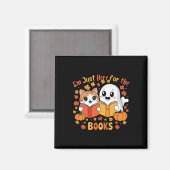 Niedliche Kat- und Ghost-Reading Halloween-Büchers Magnet (Vorderseite/Rückseite)